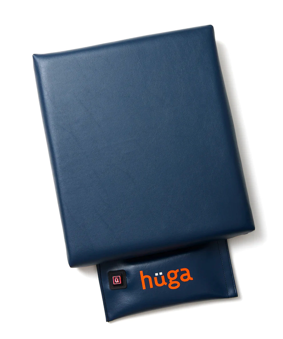 Hüga Heated Cushion – Marine Navy Vinyl / Orange Logo