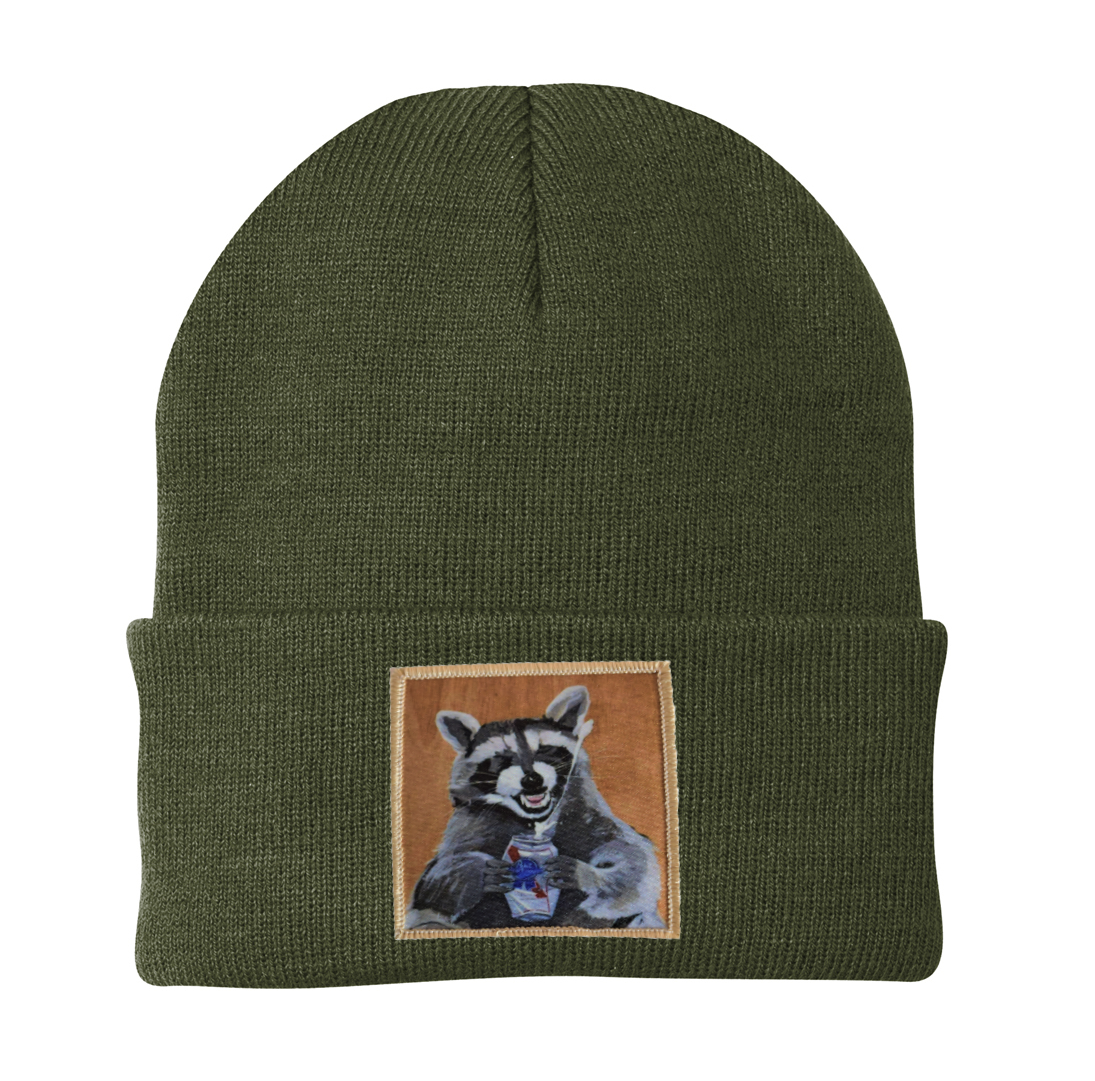 Beer Bandit Raccoon Beanie
