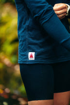 Every-Season Long Sleeve Merino Wool Pocket Tee - Atlantic Blue