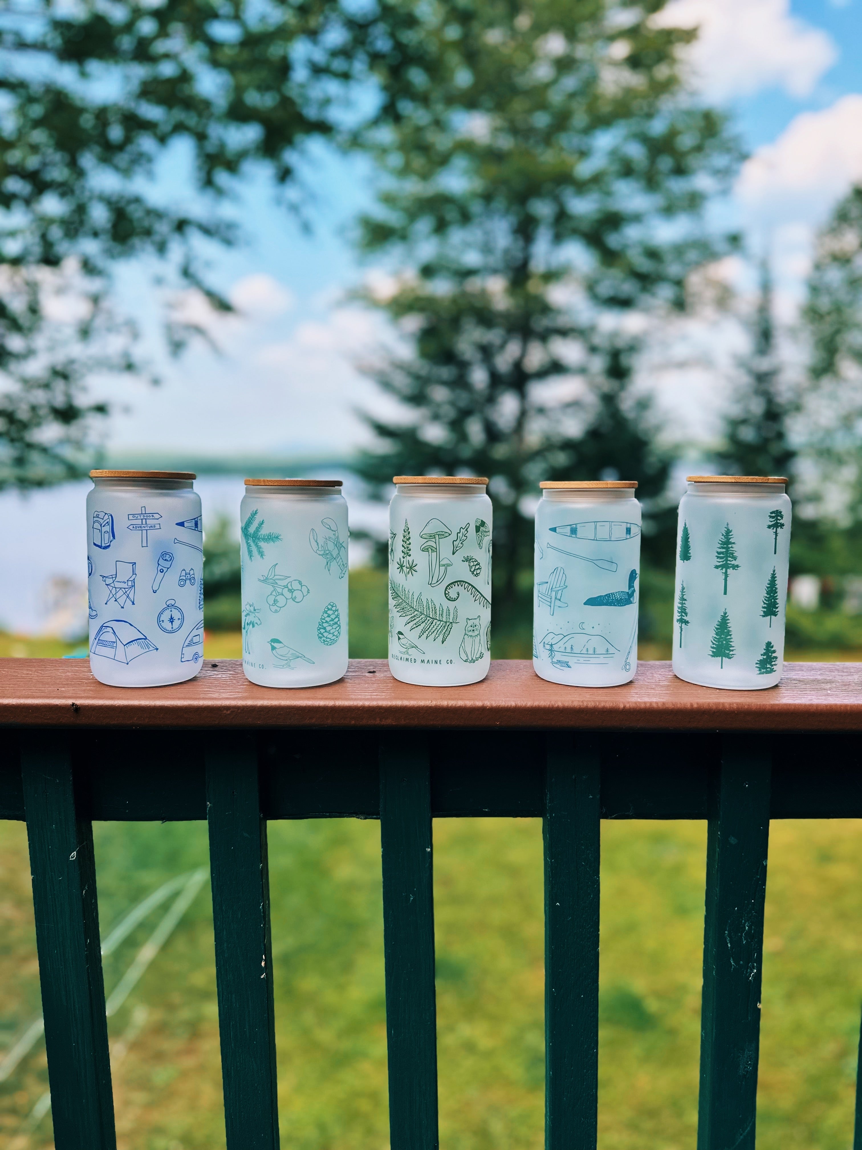 Outdoor Adventure Frosted Can Glass