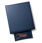 Hüga Heated Cushion – Marine Navy Vinyl / Orange Logo