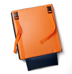 Hüga Heated Cushion – Marine Navy Vinyl / Orange Logo