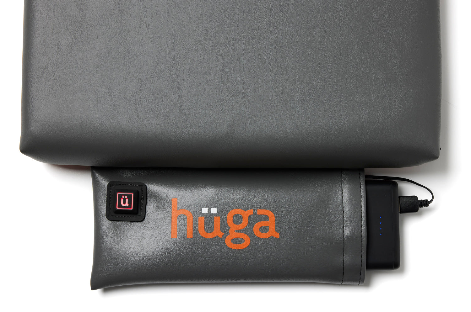 Hüga Heated Cushion – Anchor Grey Vinyl / Orange Logo
