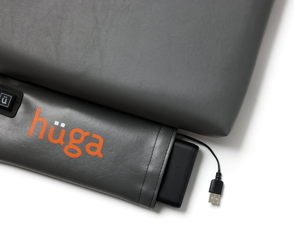 Hüga Heated Cushion – Anchor Grey Vinyl / Orange Logo