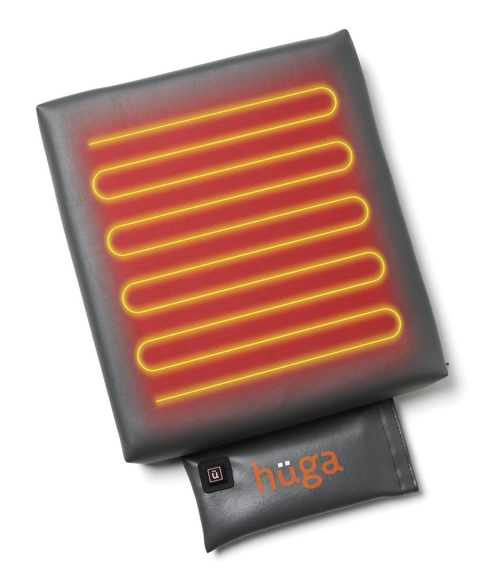 Hüga Heated Cushion – Anchor Grey Vinyl / Orange Logo