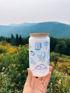 Outdoor Adventure Frosted Can Glass