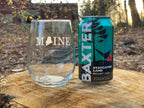 Maine Themed Etched Stemless Wine Glasses