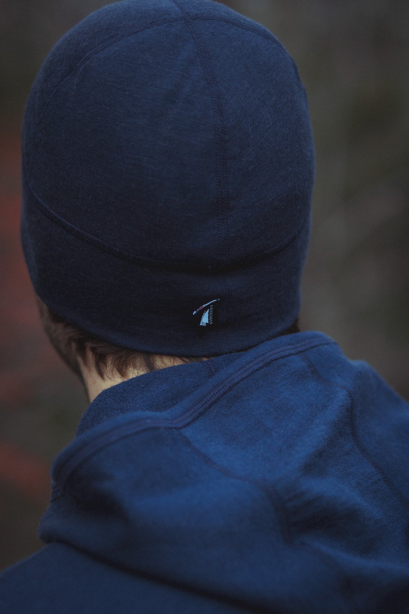 Winter Wool Long Sleeve Merino Wool Hoodie - Navy