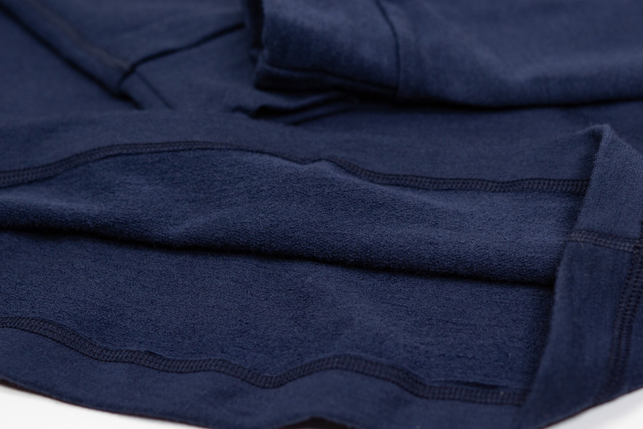 Winter Wool Long Sleeve Merino Wool Hoodie - Navy
