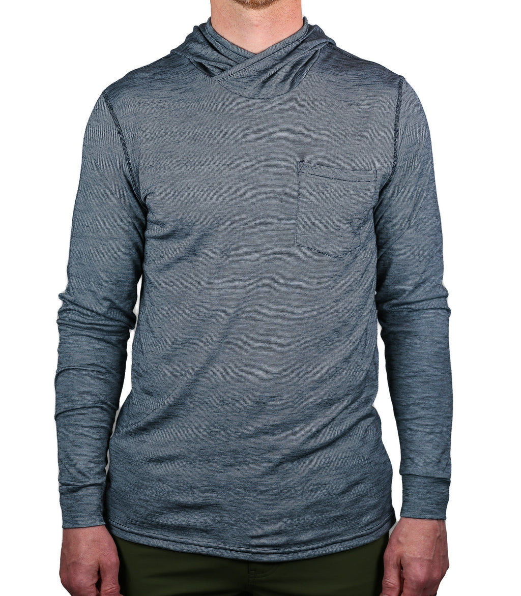 Summer Wool Hoodie Sun Shirt - Steel Blue