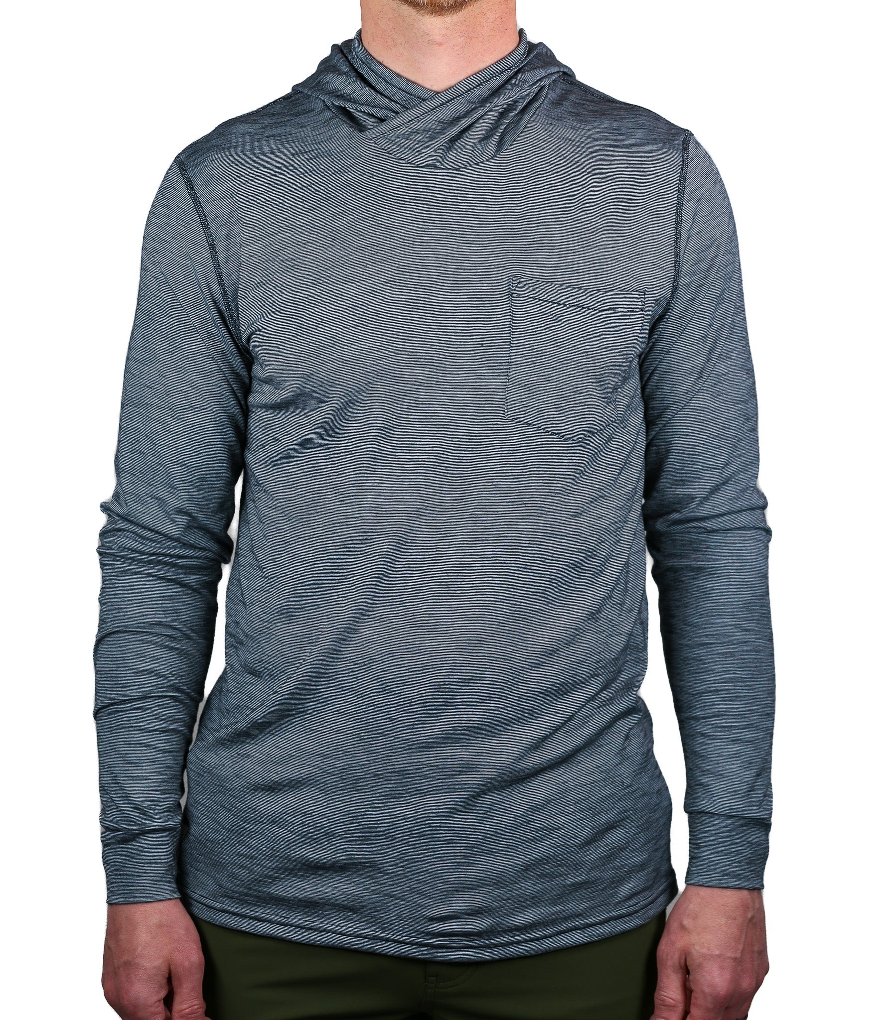 Summer Wool Hoodie Sun Shirt - Steel Blue