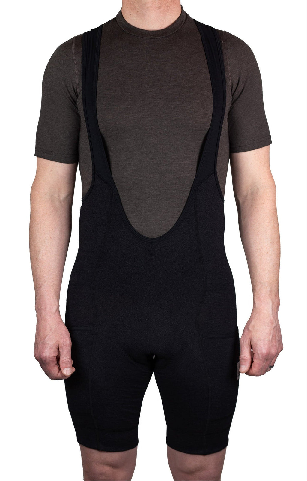 The Merino Wool Cargo Bib Shorts - Black