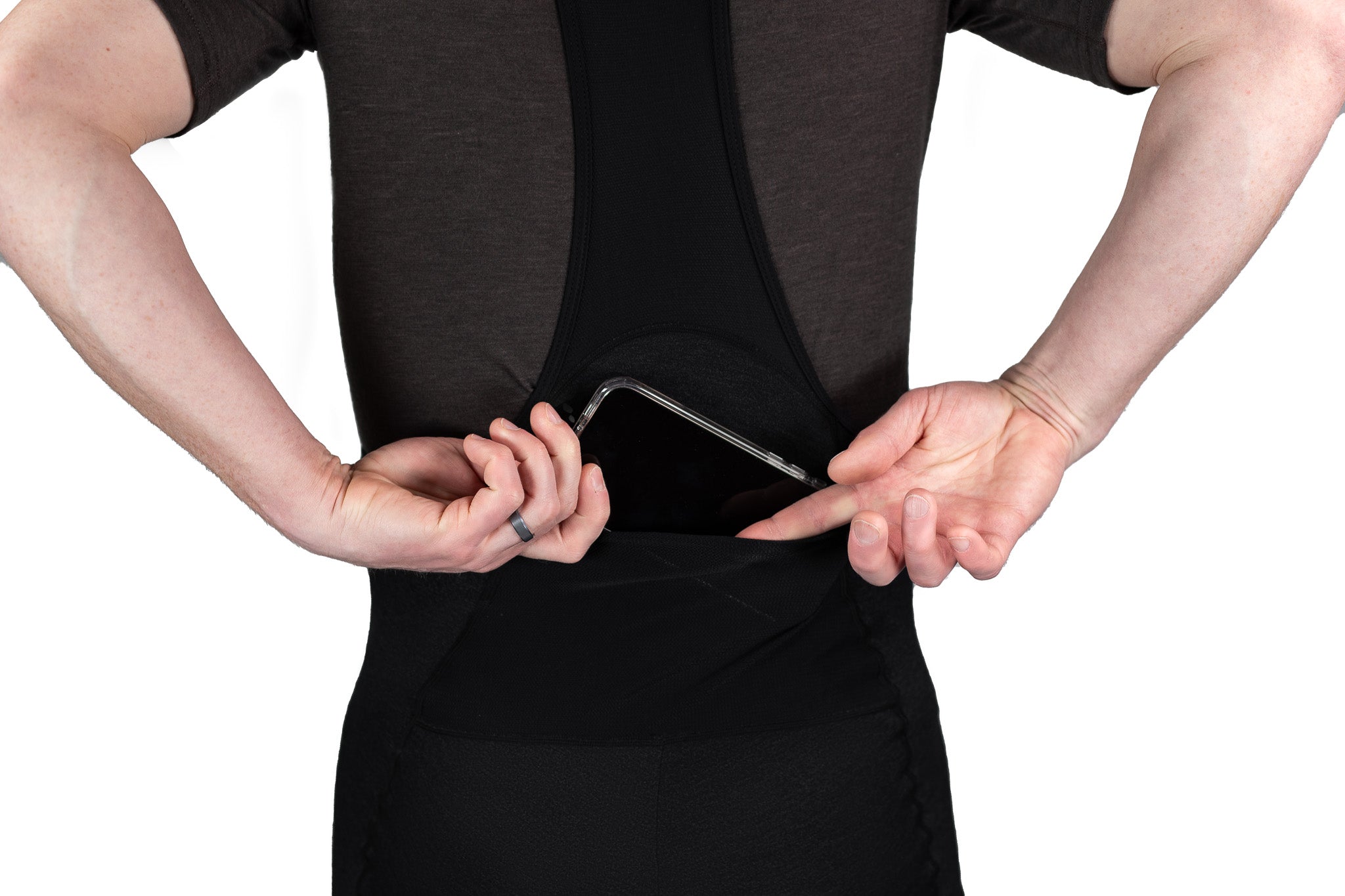 The Merino Wool Cargo Bib Shorts - Black