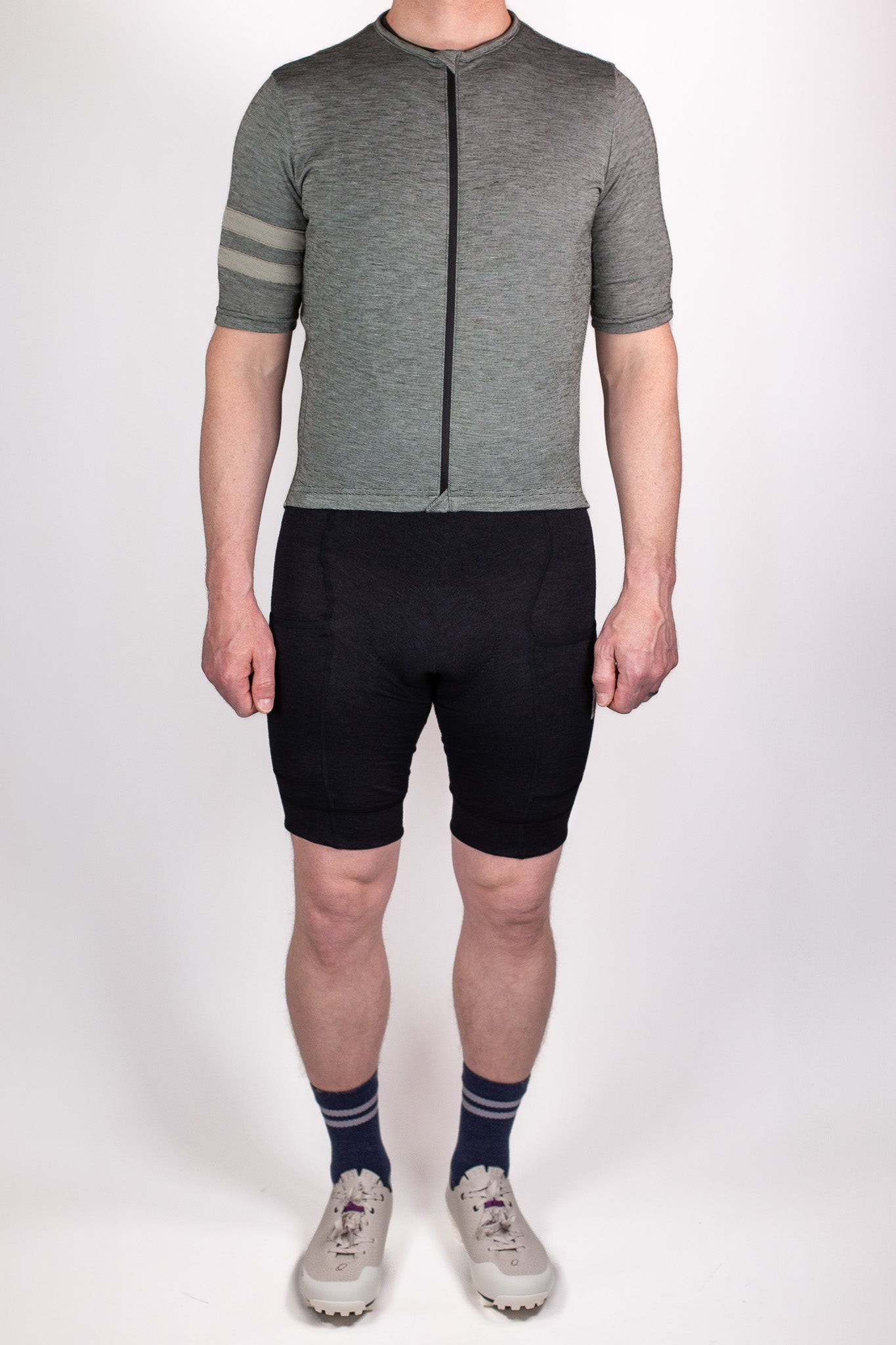 The Merino Wool Cargo Bib Shorts - Black