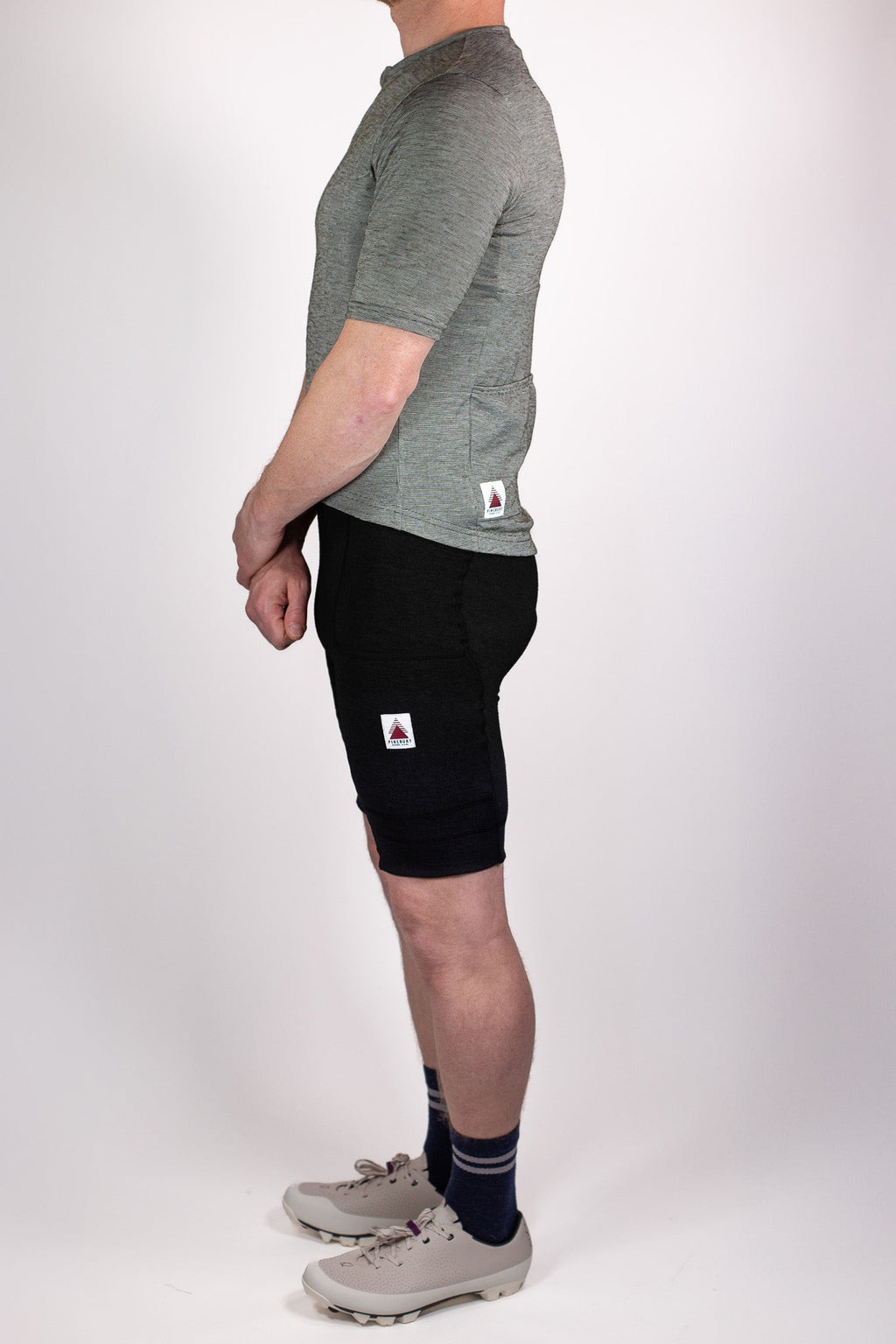 The Merino Wool Cargo Bib Shorts - Black