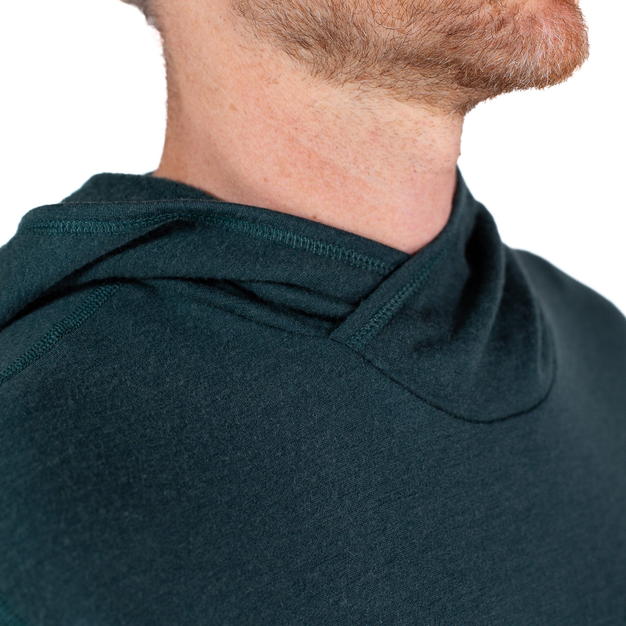 Winter Wool Long Sleeve Merino Wool Hoodie - Forest Green