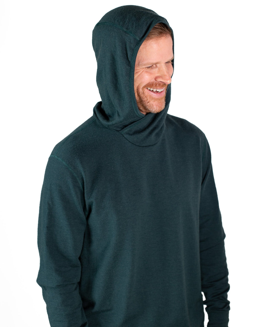Winter Wool Long Sleeve Merino Wool Hoodie - Forest Green