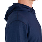 Winter Wool Long Sleeve Merino Wool Hoodie - Navy