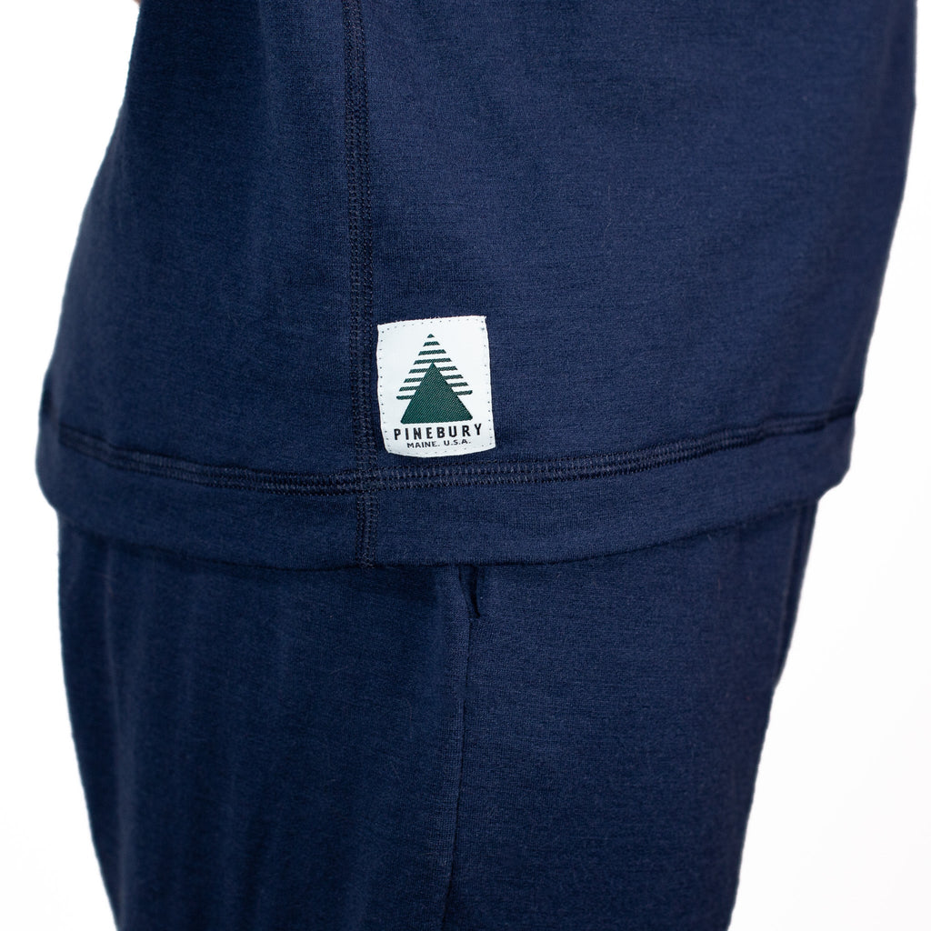 Winter Wool Long Sleeve Merino Wool Hoodie - Navy