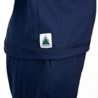 Winter Wool Long Sleeve Merino Wool Hoodie - Navy