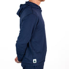 Winter Wool Long Sleeve Merino Wool Hoodie - Navy