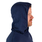 Winter Wool Long Sleeve Merino Wool Hoodie - Navy