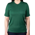 Every-Season Short Sleeve Merino Wool Pocket Tee - Pine