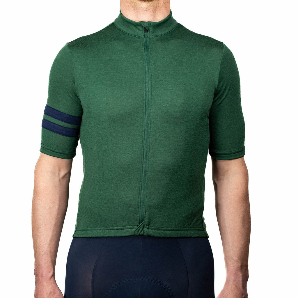 Every-Season Short Sleeve Merino Wool Cycling Jersey - Pine