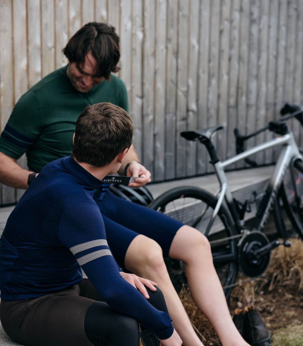 Every-Season Long Sleeve Merino Wool Cycling Jersey - Atlantic Blue