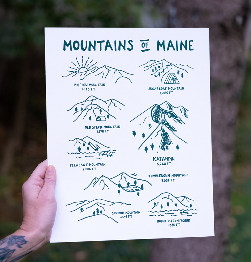 Mountains of Maine Print
