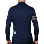 Every-Season Long Sleeve Merino Wool Cycling Jersey - Atlantic Blue