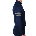Every-Season Long Sleeve Merino Wool Cycling Jersey - Atlantic Blue