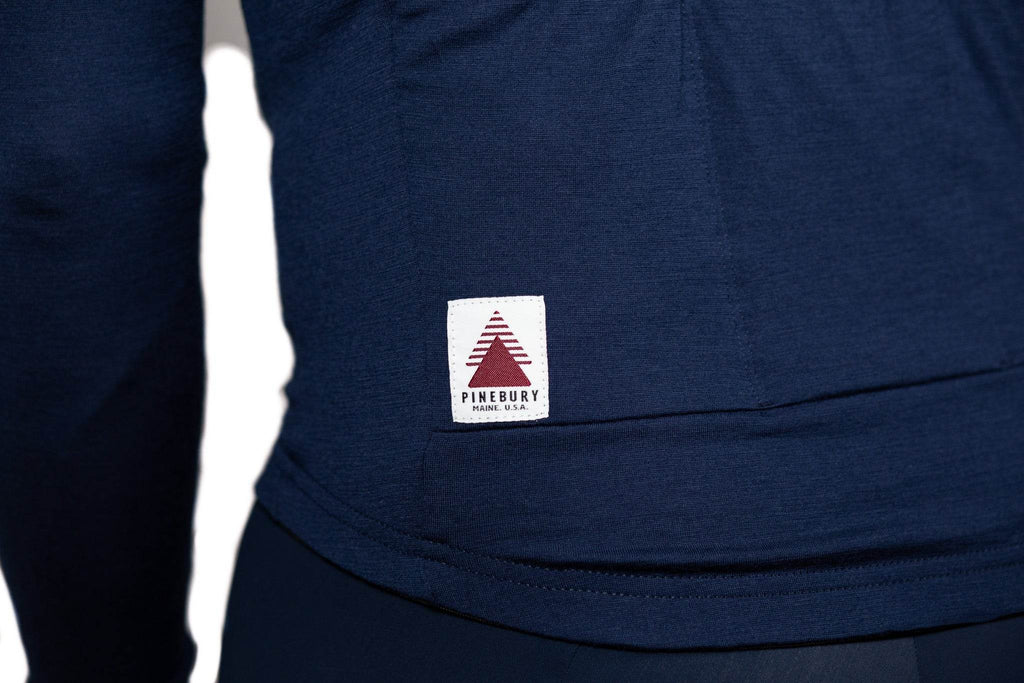 Every-Season Long Sleeve Merino Wool Cycling Jersey - Atlantic Blue