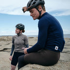 Every-Season Long Sleeve Merino Wool Cycling Jersey - Atlantic Blue