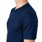 Every-Season Short Sleeve Merino Wool Pocket Tee - Atlantic Blue