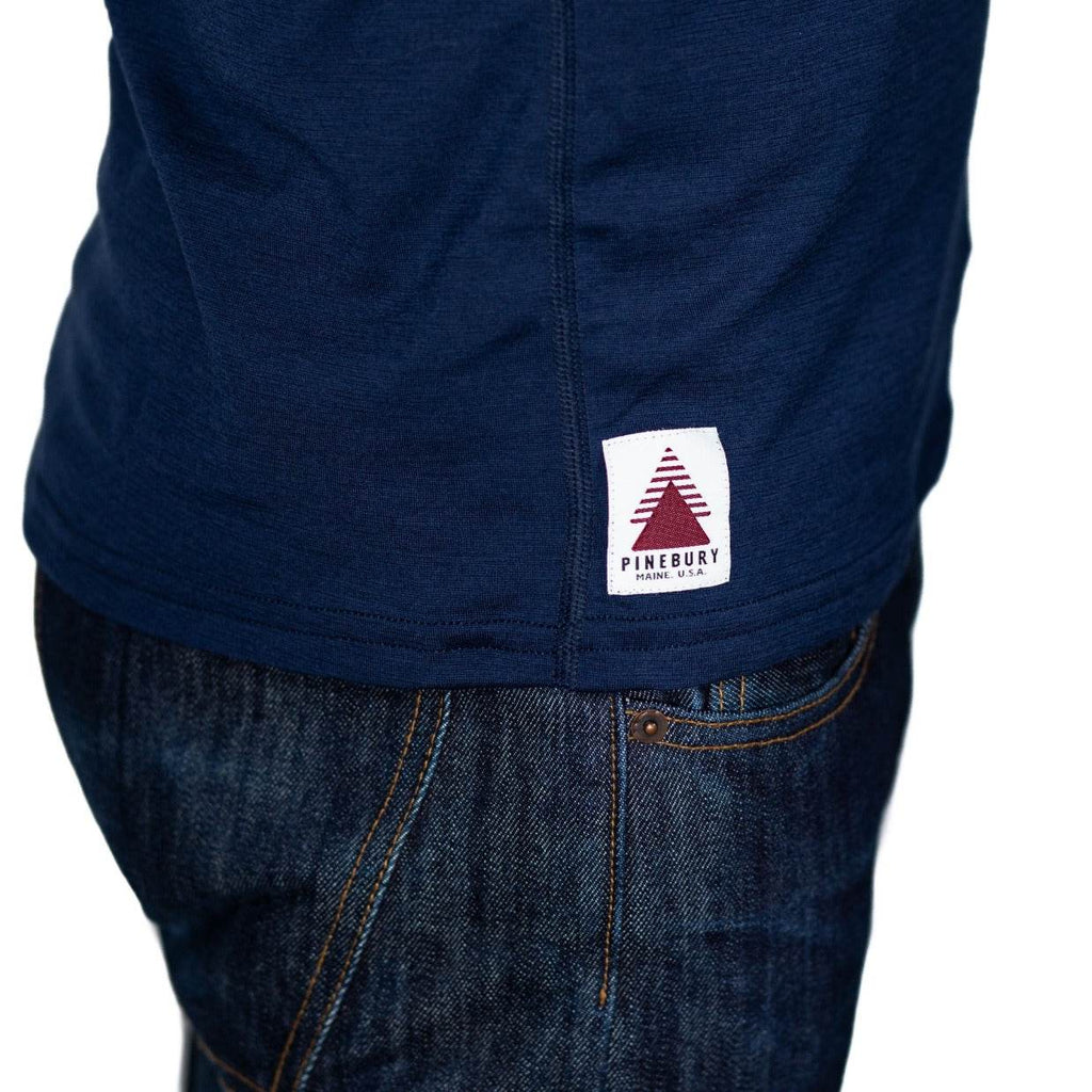 Every-Season Long Sleeve Merino Wool Pocket Tee - Atlantic Blue