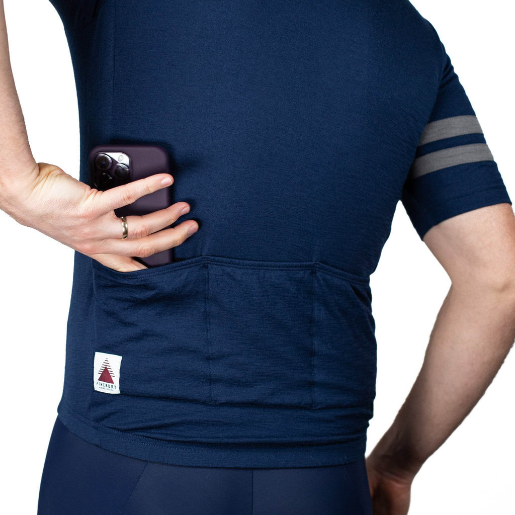 Every-Season Short Sleeve Merino Wool Cycling Jersey - Atlantic Blue
