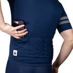 Every-Season Short Sleeve Merino Wool Cycling Jersey - Atlantic Blue