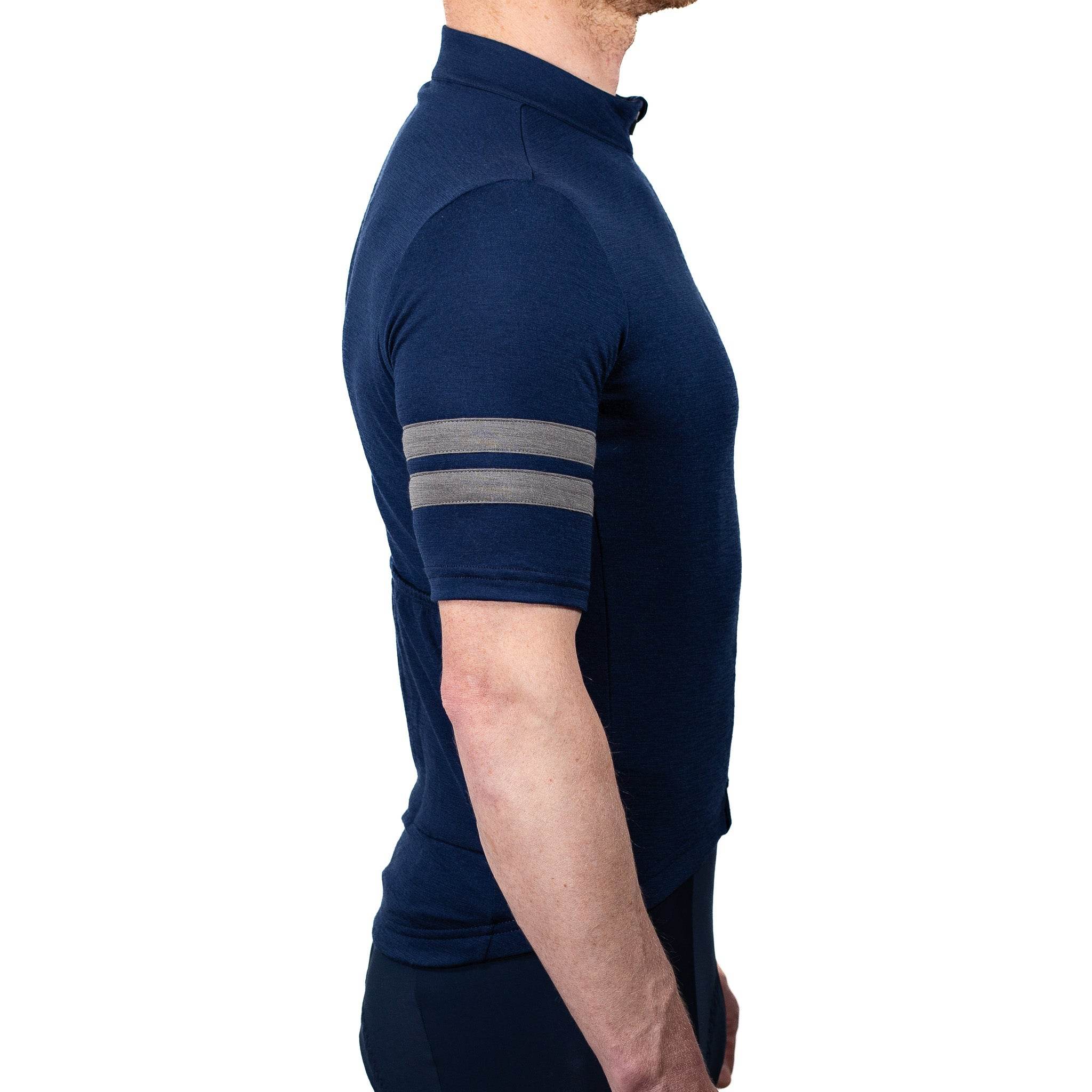 Every-Season Short Sleeve Merino Wool Cycling Jersey - Atlantic Blue