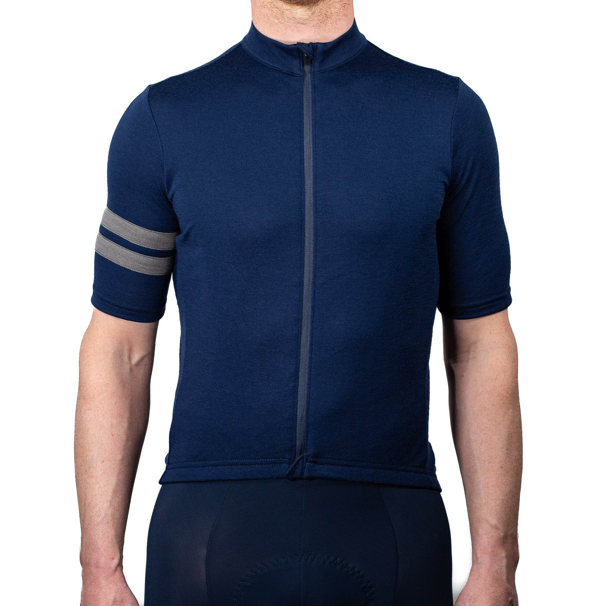 Every-Season Short Sleeve Merino Wool Cycling Jersey - Atlantic Blue