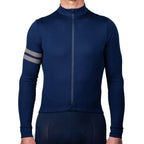 Every-Season Long Sleeve Merino Wool Cycling Jersey - Atlantic Blue