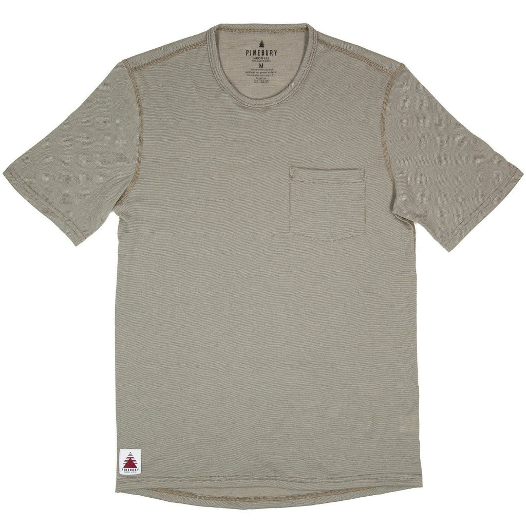 Summer Wool Short Sleeve Merino Wool Pocket Tee - Khaki