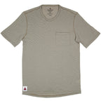 Summer Wool Short Sleeve Merino Wool Pocket Tee - Khaki