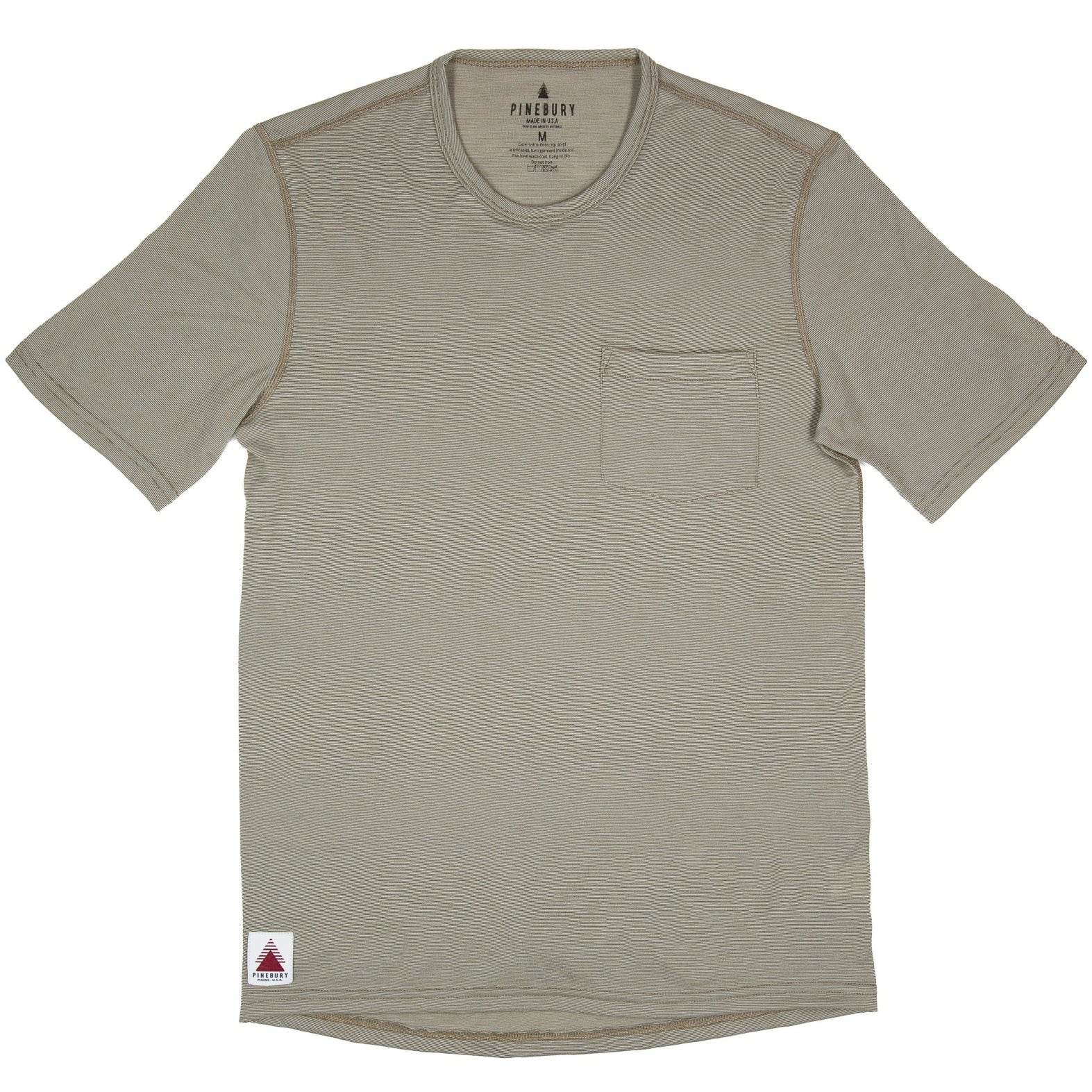 Summer Wool Short Sleeve Merino Wool Pocket Tee - Khaki