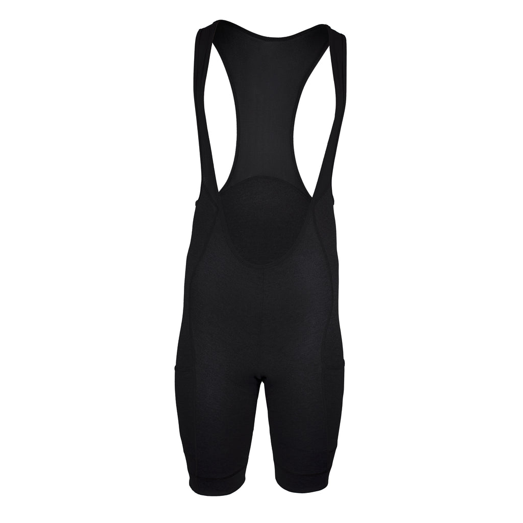 The Merino Wool Cargo Bib Shorts - Black