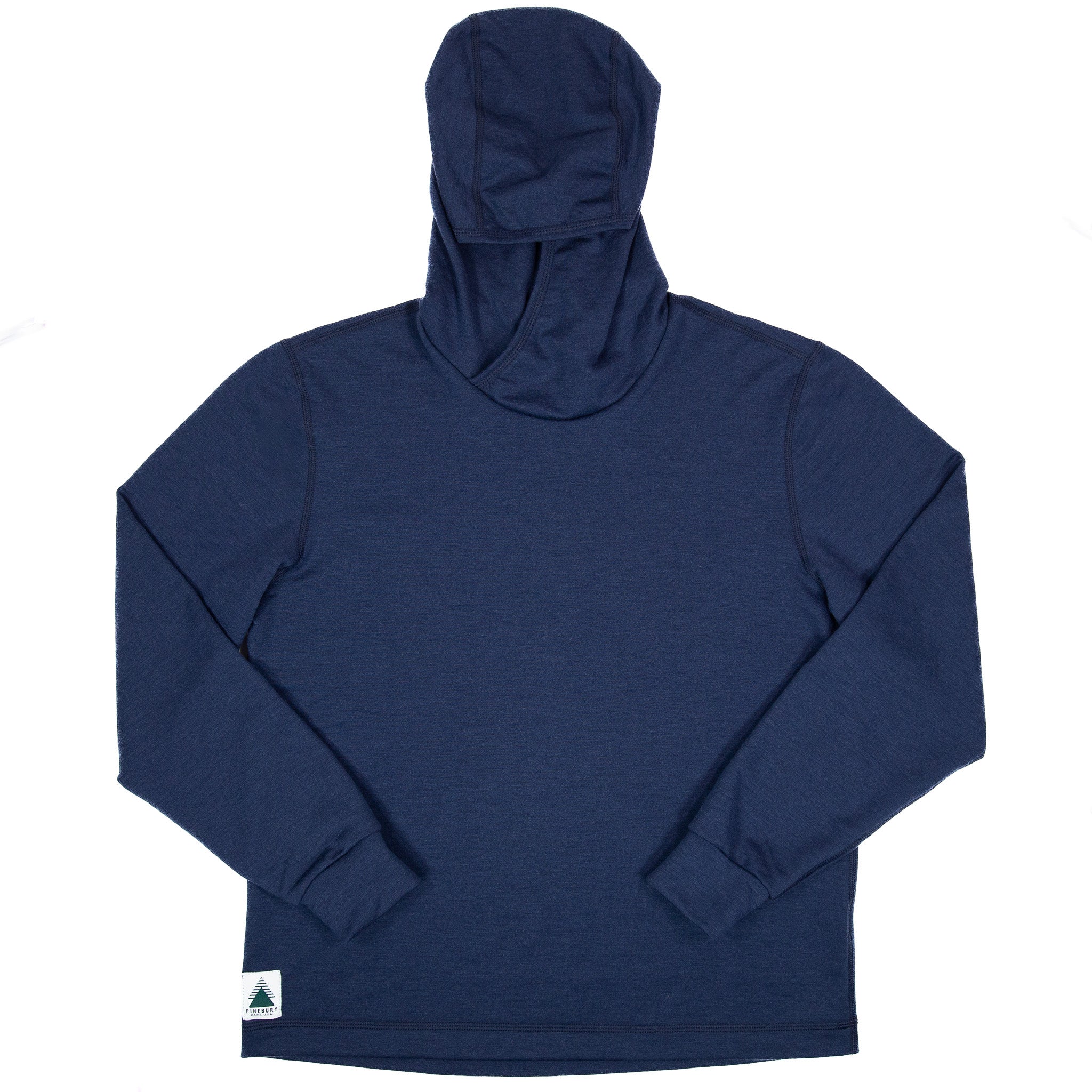 Winter Wool Long Sleeve Merino Wool Hoodie - Navy
