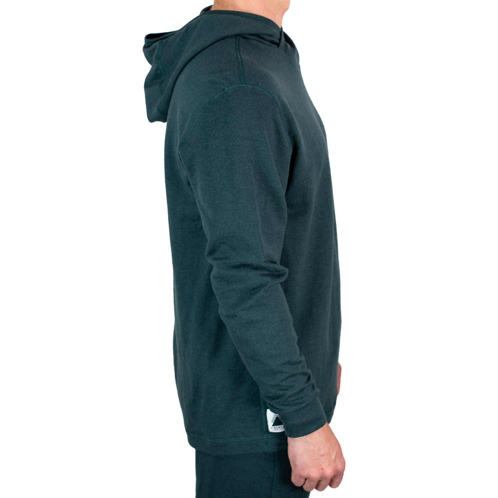 Winter Wool Long Sleeve Merino Wool Hoodie - Forest Green