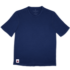 Every-Season Short Sleeve Merino Wool Tee - Atlantic Blue