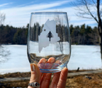 Pine Tree State Flag Etched Glasses