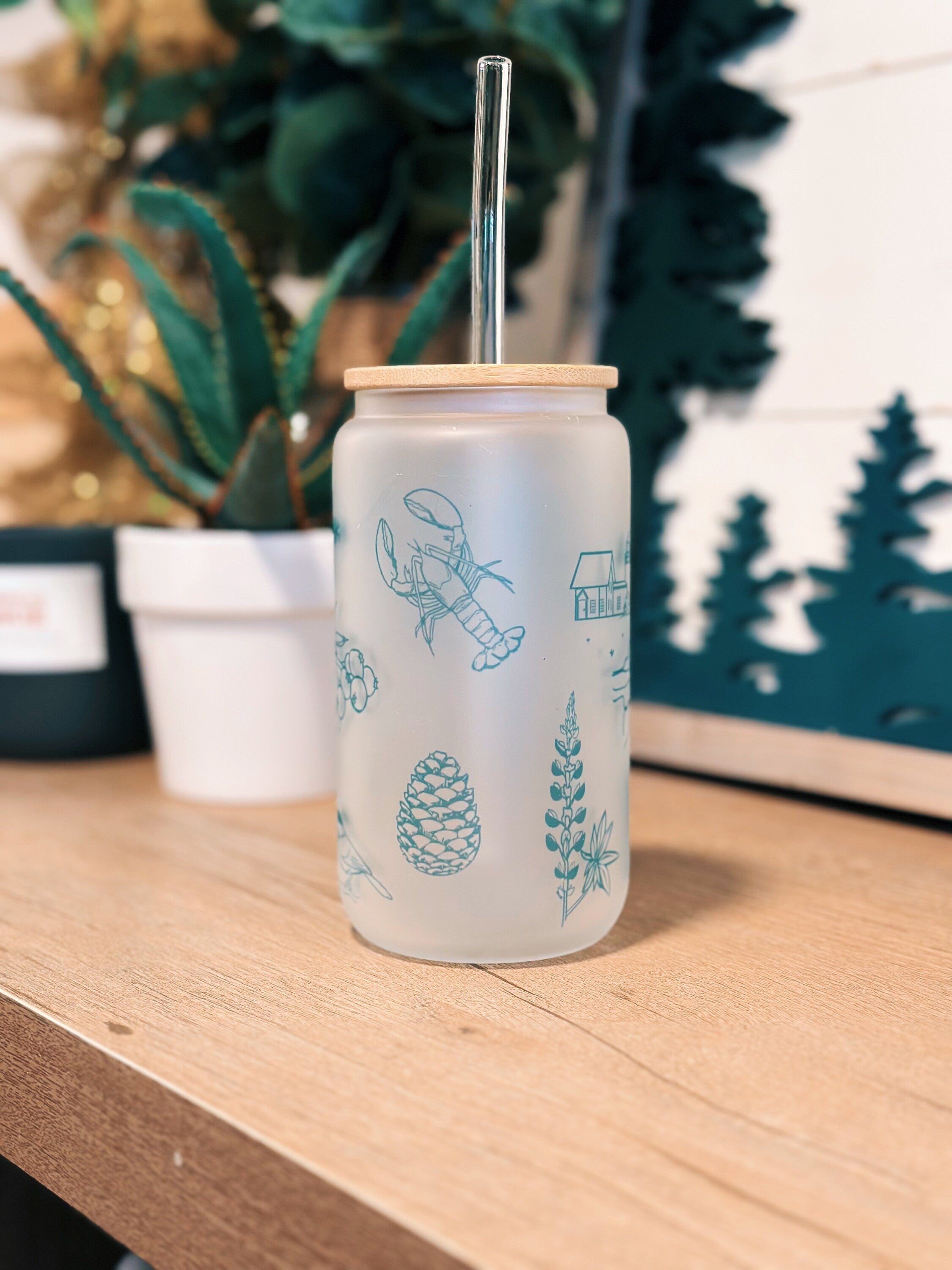 Nature-Inspired Frosted Can Glasses